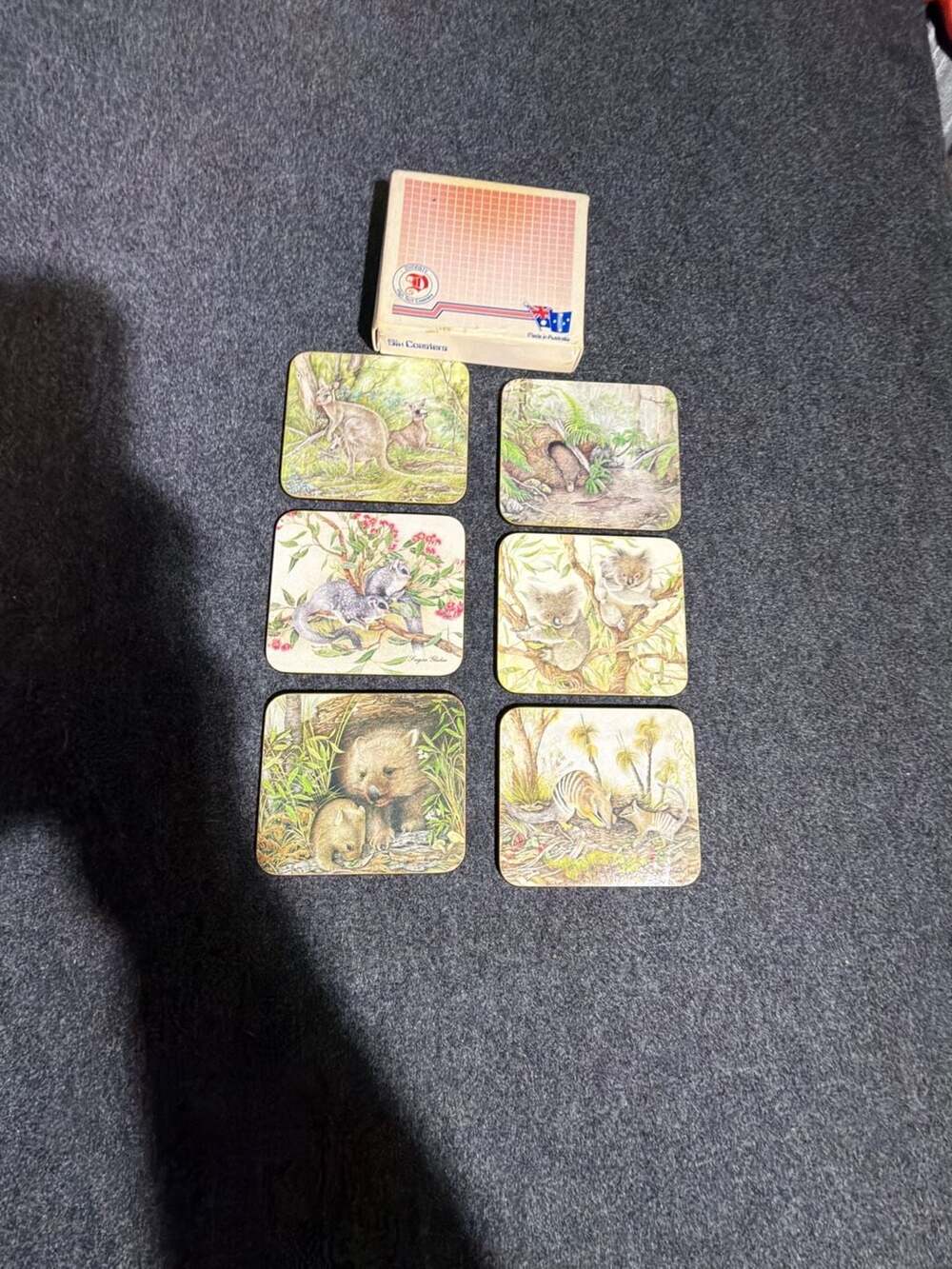 Set of 6 Vintage Dynasty Australia Wildlife Coasters
